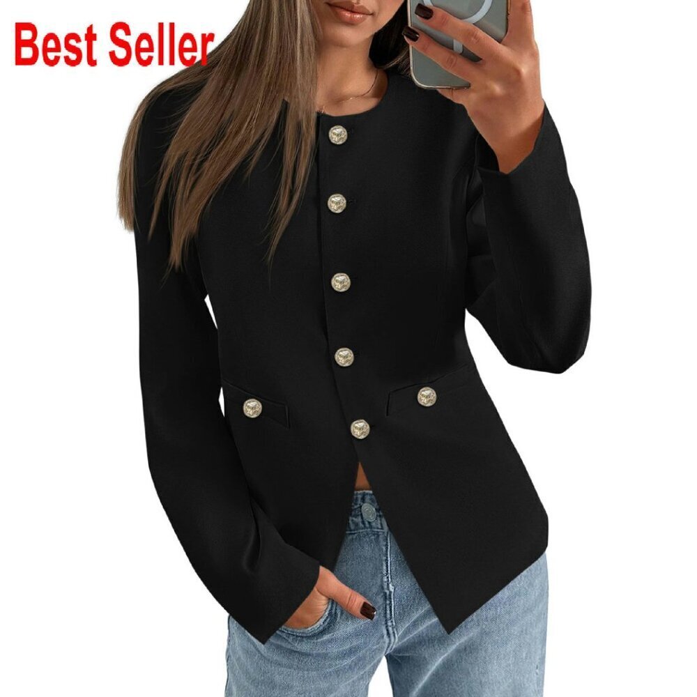 Fitted Lightweight Blazer Dressy Business Casual Chic Fall Work Jacket